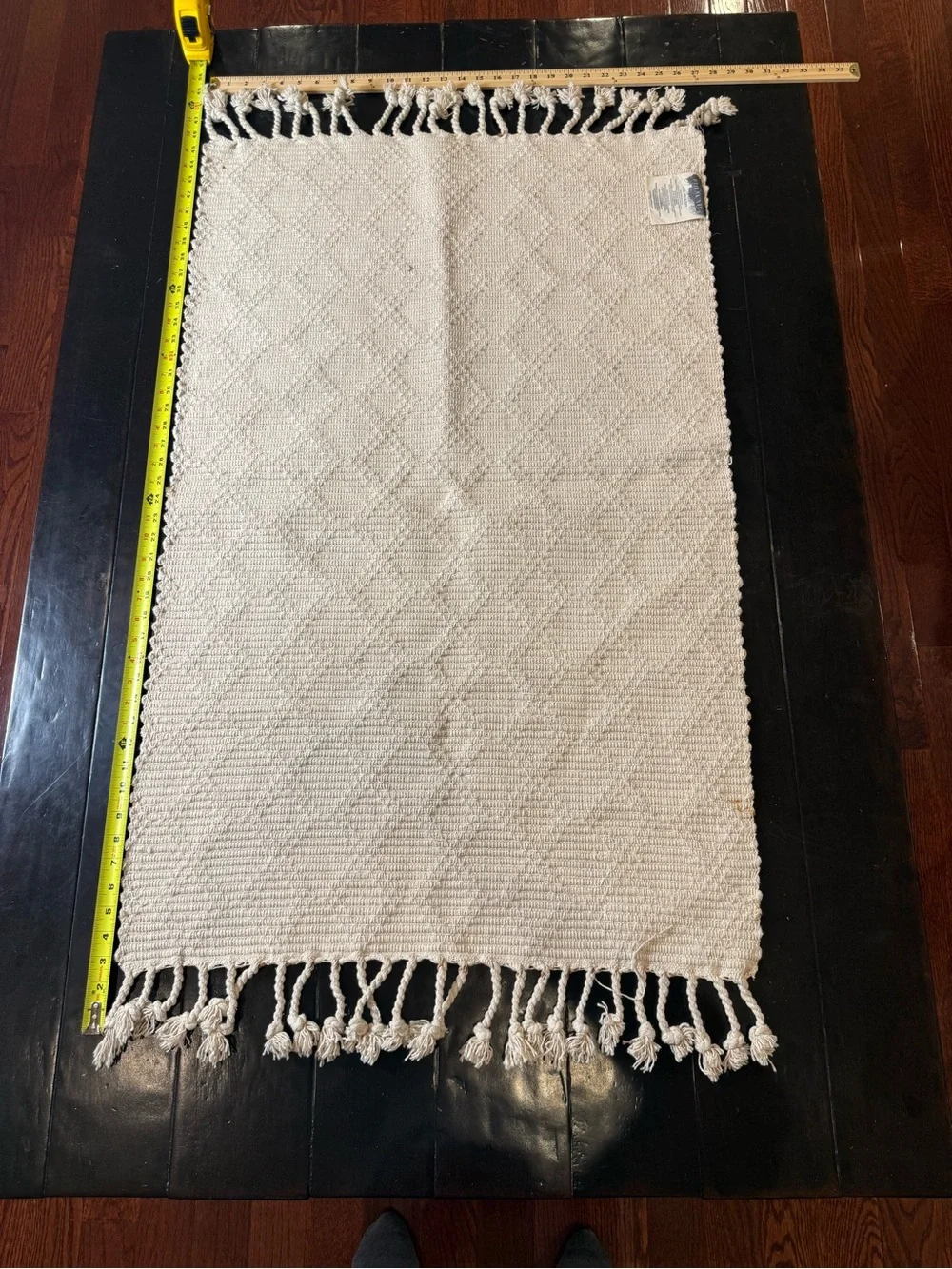 Patina Vie Aztec Cotton Rug 28x48 Boho Southwestern Geometric Fringe India